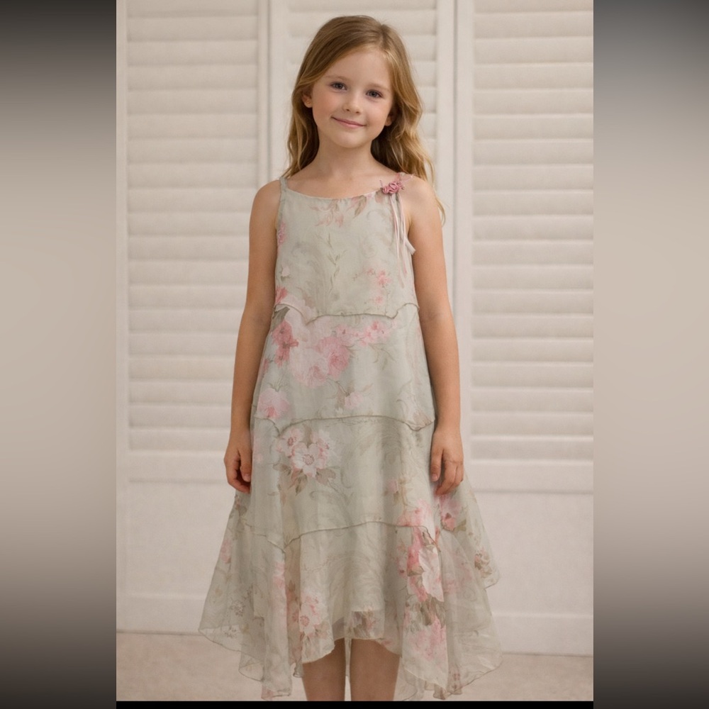 🌸 Talbots Kids | Girls Floral Chiffon Dress – Size 10 🌸